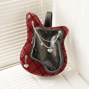 Gothic Guitar Shape Ita Bag Crossbody Clear Display