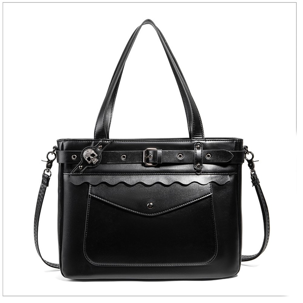 Gothic Skull Belt Ita Bag Tote Large Clear Window