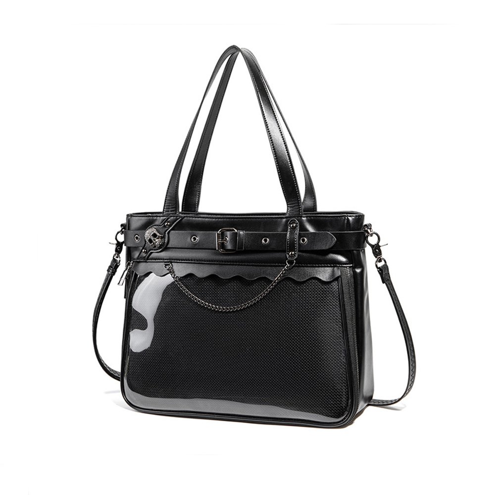 Gothic Skull Belt Ita Bag Tote Large Clear Window