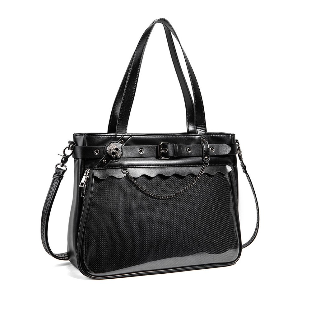 Gothic Skull Belt Ita Bag Tote Large Clear Window