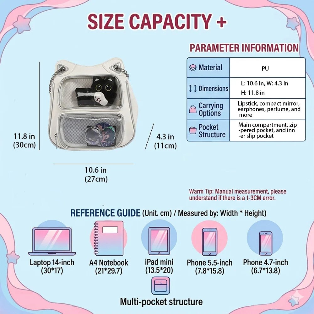 Ita Bag Backpack Cat Ear Dual Window PU