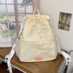 Ita Bag Backpack Gingham Drawstring Bucket