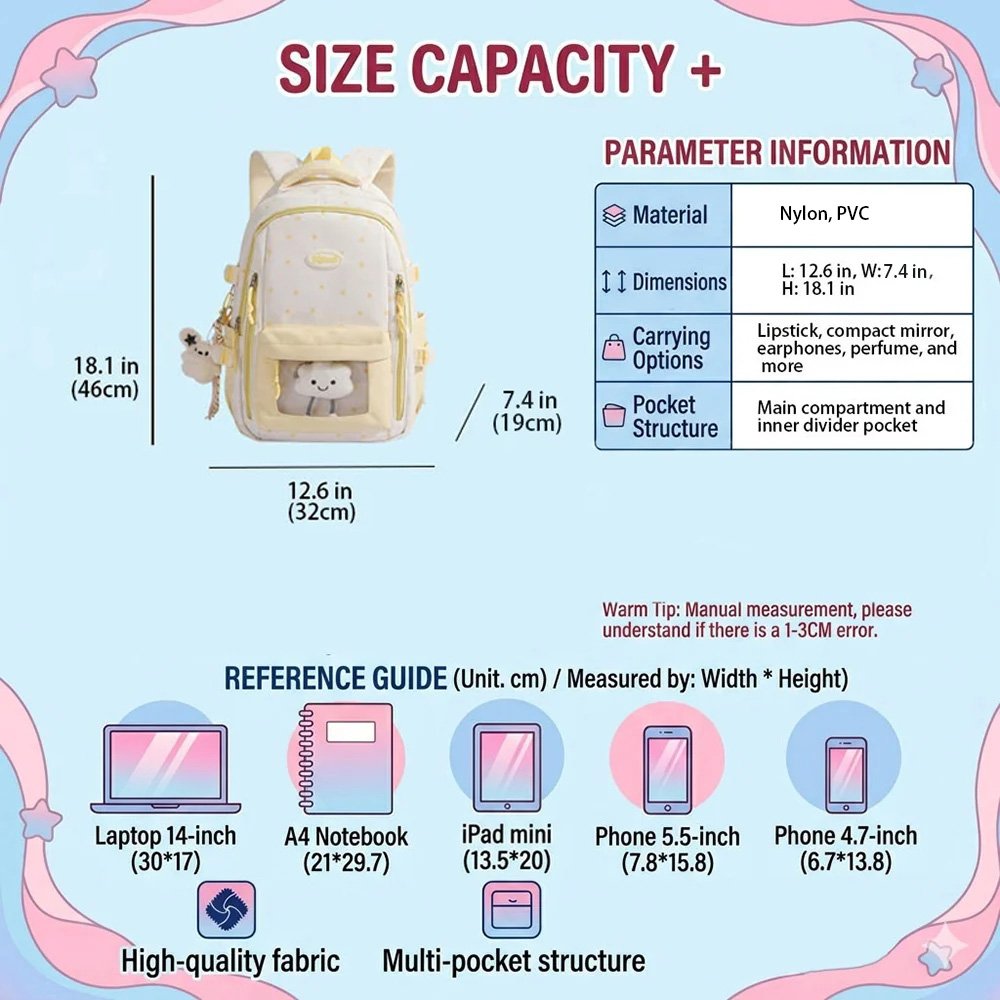 Ita Bag Backpack Star Print Display Bag
