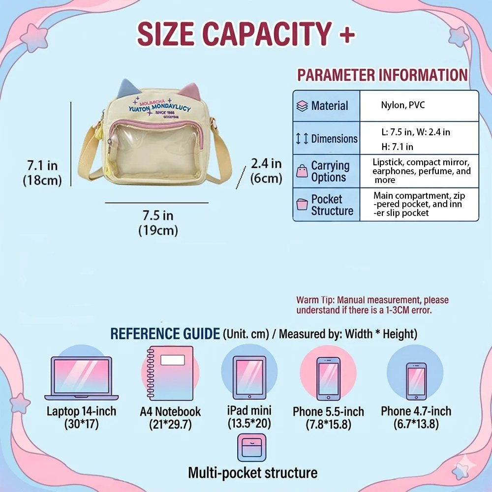 Ita Bag Crossbody Cat Ear Contrast Color