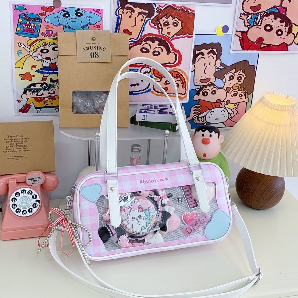 Ita Bag Crossbody Checkered Boston Tote
