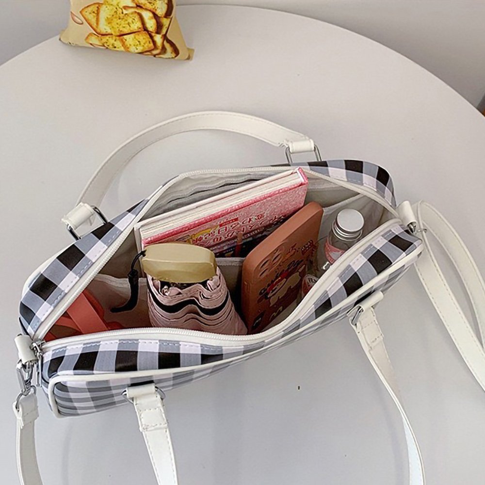 Ita Bag Crossbody Checkered Boston Tote