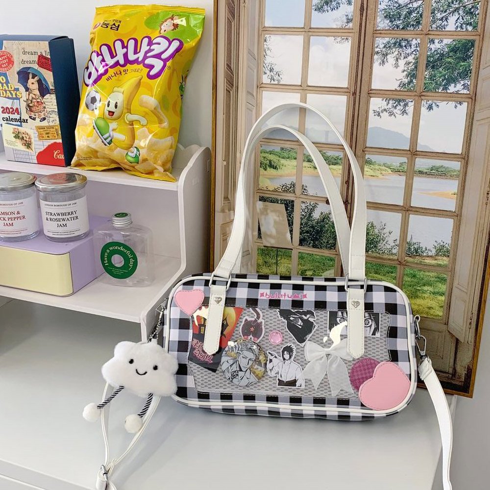 Ita Bag Crossbody Checkered Boston Tote