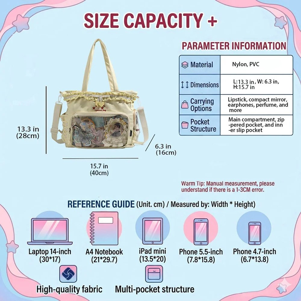 Pink Ita Bag Macaron Color Messenger Tote