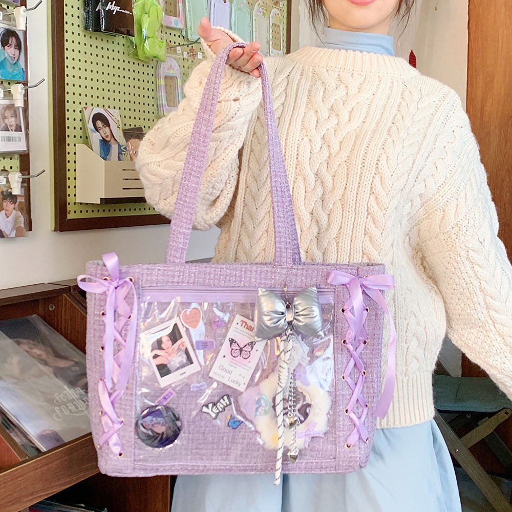 Japanese Ita Bag Tote Ribbon Lace-Up