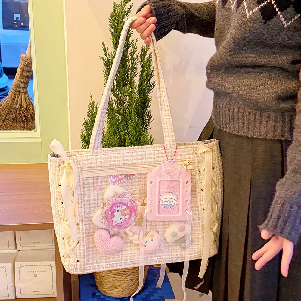 Japanese Ita Bag Tote Ribbon Lace-Up