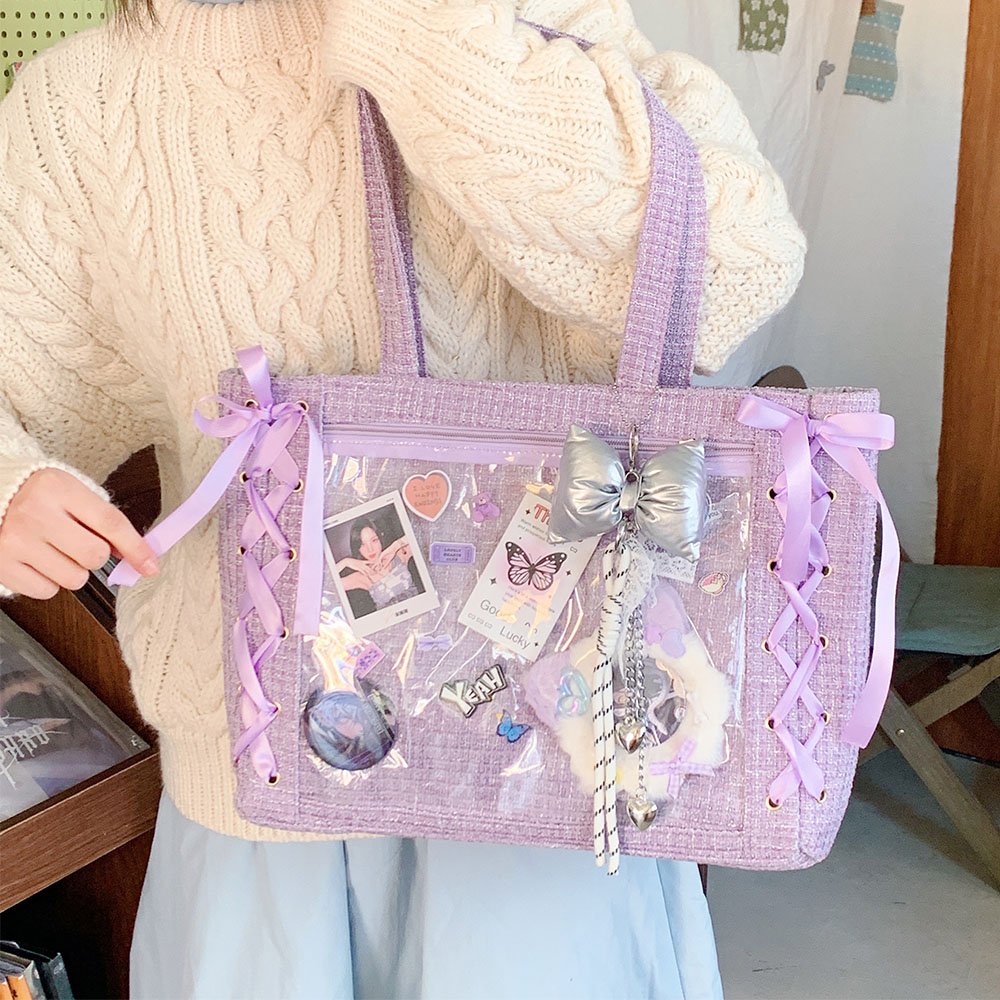 Japanese Ita Bag Tote Ribbon Lace-Up