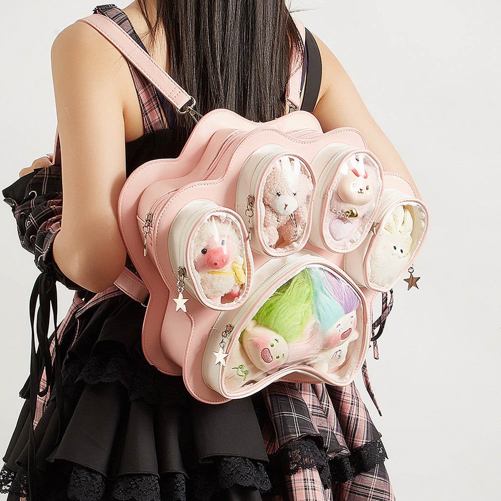Kawaii Cat Paw Shaped Ita Bag Backpack Multi Color