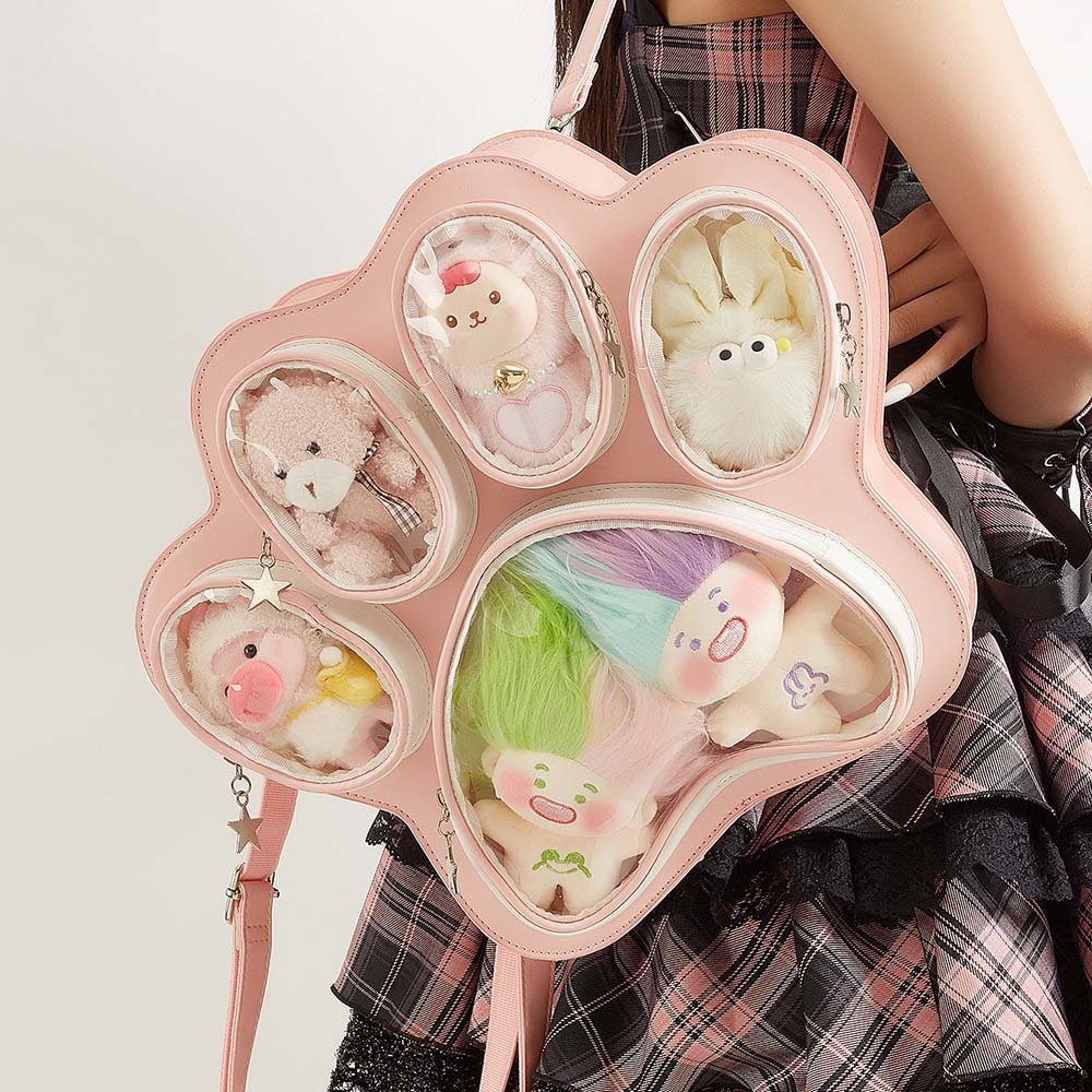 Kawaii Cat Paw Shaped Ita Bag Backpack Multi Color