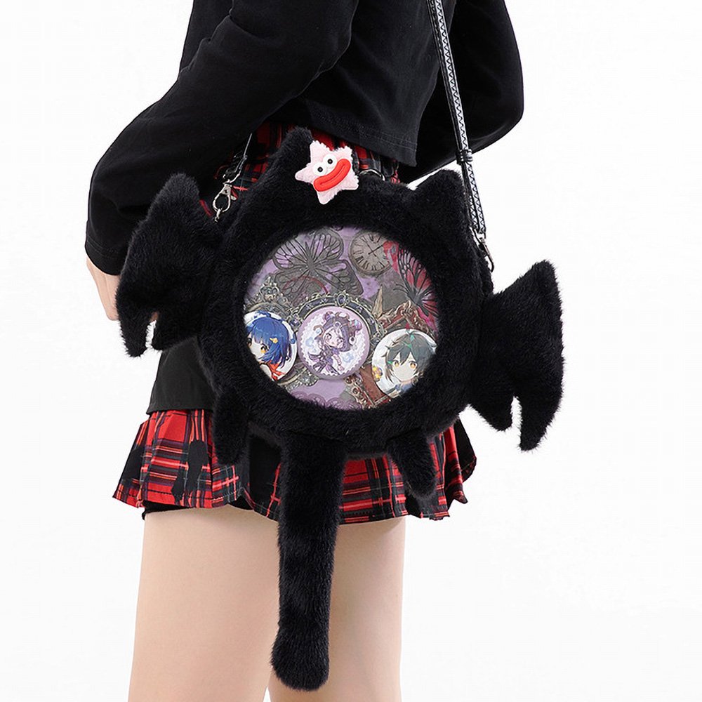 Kawaii Plush Bat Cat Ita Bag Backpack with Tail