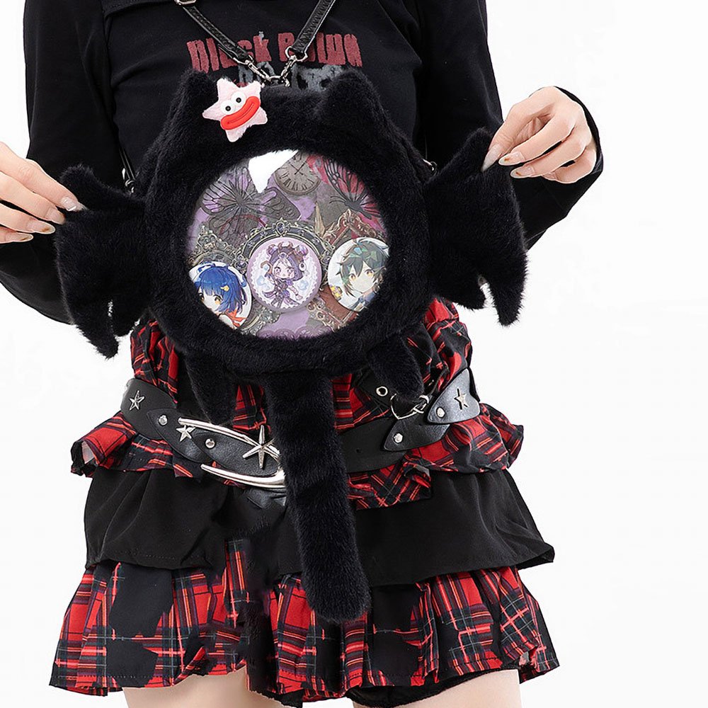 Kawaii Plush Bat Cat Ita Bag Backpack with Tail