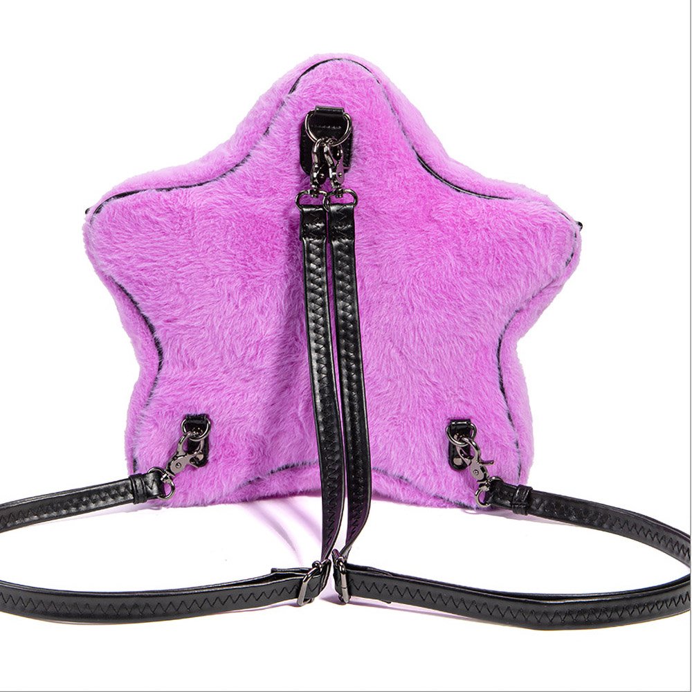 Kawaii Plush Star Ita Bag Heart Clear Window Purple