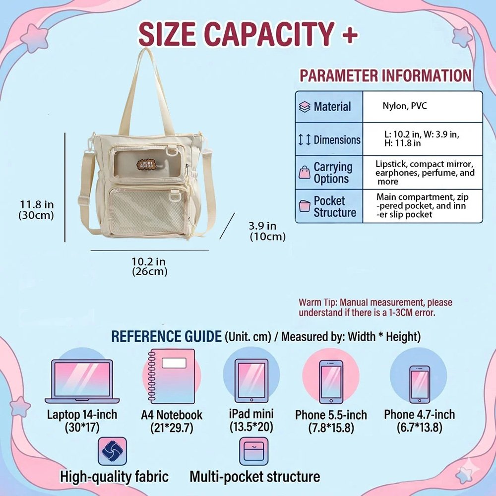 Multi-Color Ita Bag Crossbody - Clear Pin Tote
