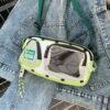 Neon Green Ita Bag Crossbody with Clear Pocket