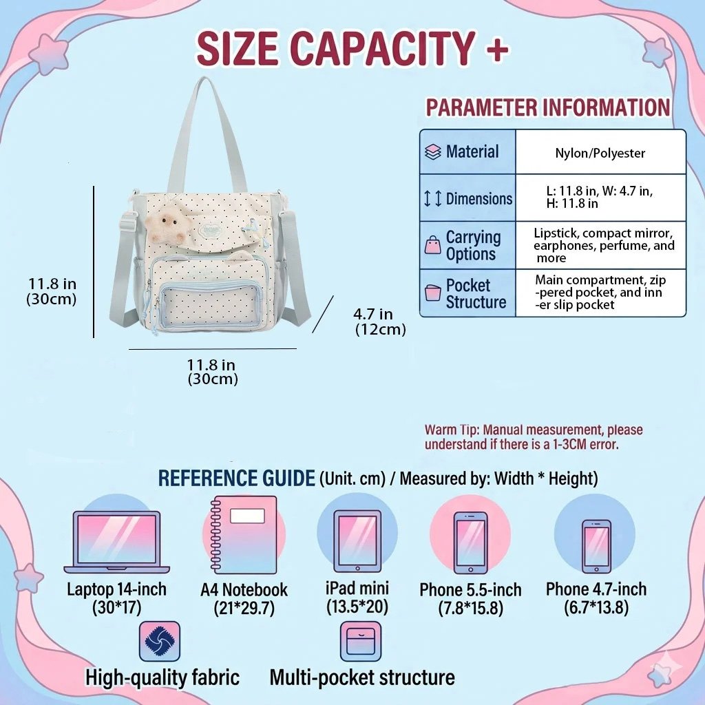 Pink Ita Bag Kawaii Tote Crossbody