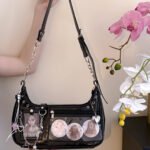 Y2K Black Ita Bag Shoulder Bag Clear Kpop Pocket