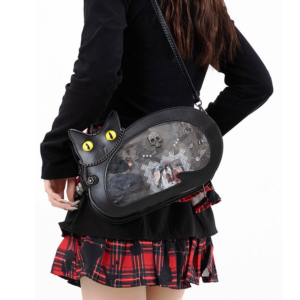 Black Cat Ita Bag Gothic Cute Crossbody