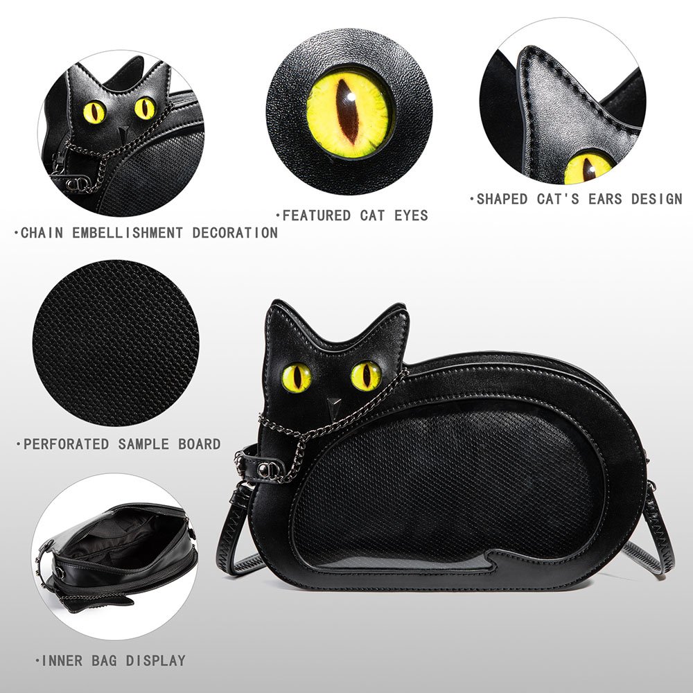 Black Cat Ita Bag Gothic Cute Crossbody