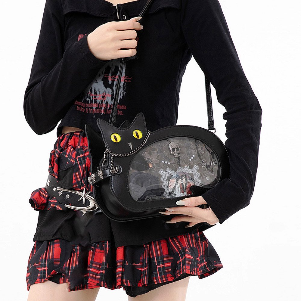 Black Cat Ita Bag Gothic Cute Crossbody