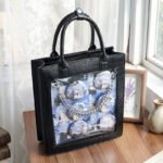 Black Croc Pattern Ita Bag Chain Tote