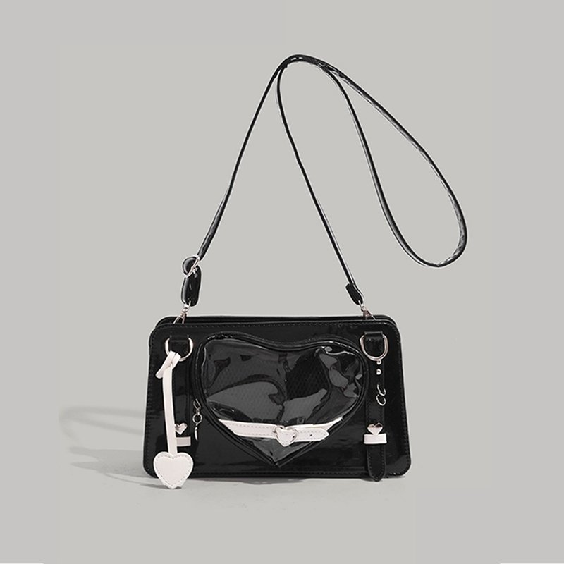 Black Heart Window Ita Bag Purse