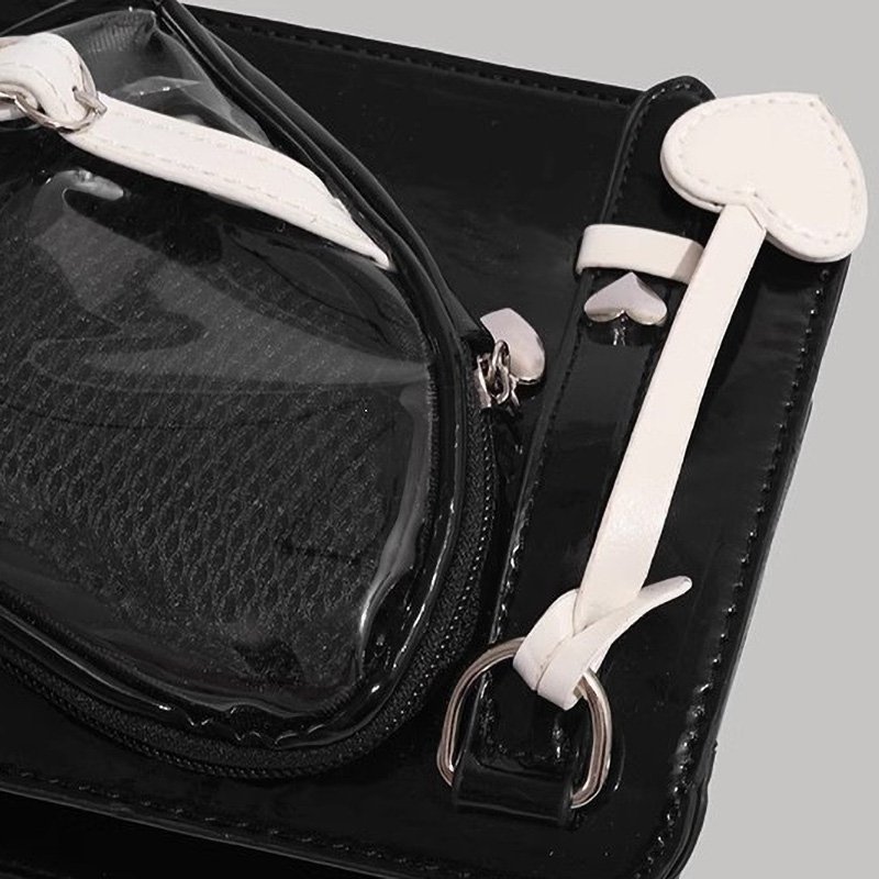 Black Heart Window Ita Bag Purse