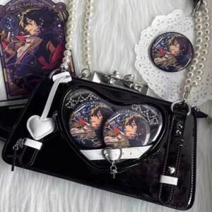 Black Heart Window Ita Bag Purse