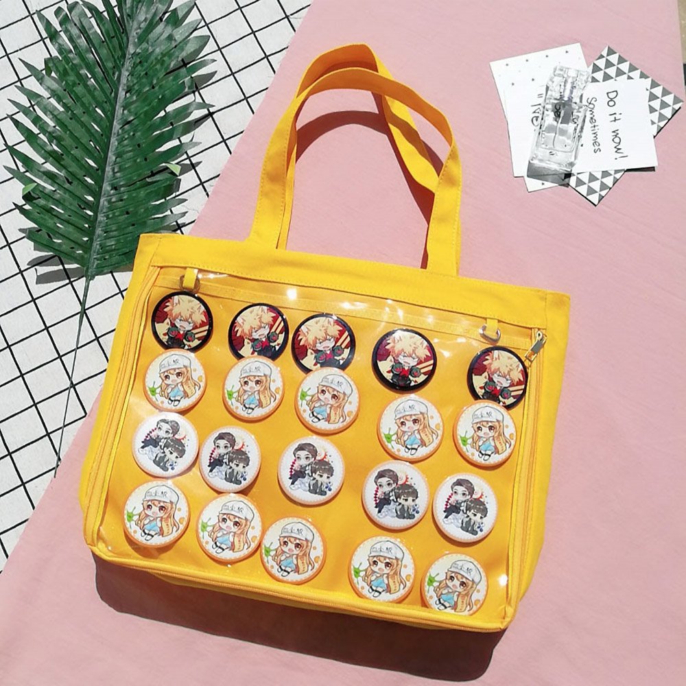 Black Ita Bag Tote Clear Window Doll Bag