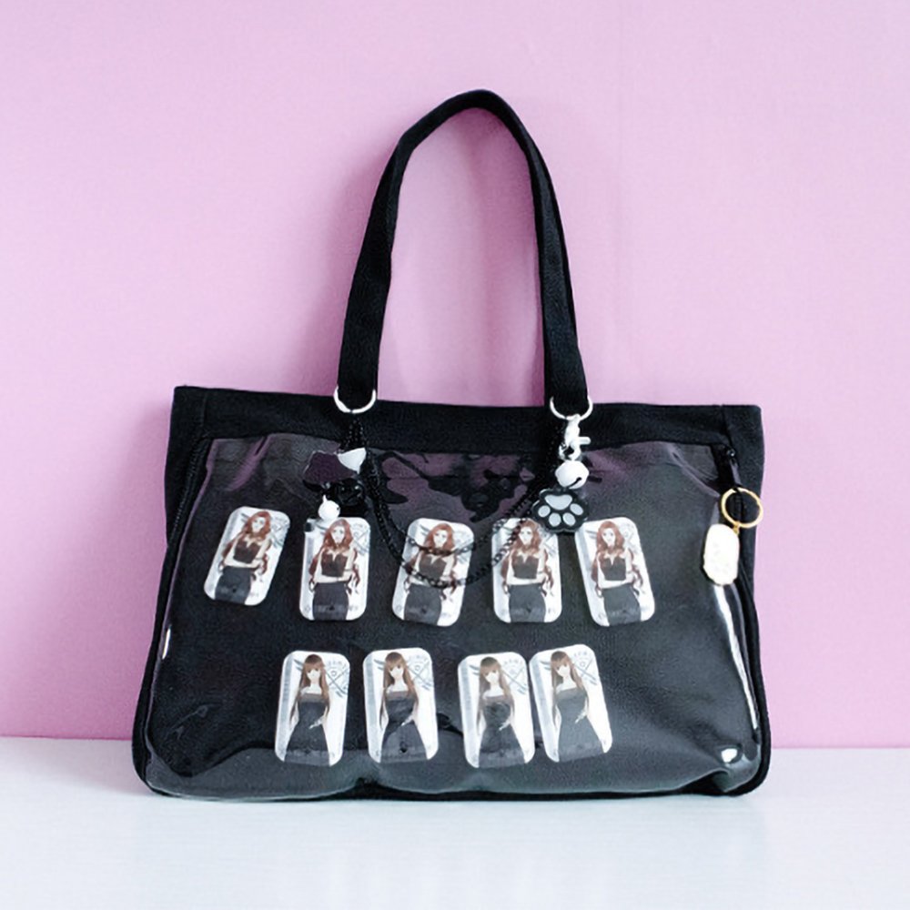Black Ita Bag Tote Clear Window Doll Bag