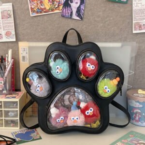 Black Paw Ita Bag Backpack Gothic Clear Display