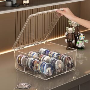Clear Acrylic Badge Storage Box with Lid for Ita Bag Display