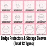 Clear Pin Badge Protector Sleeves 12 Sizes for Collectors