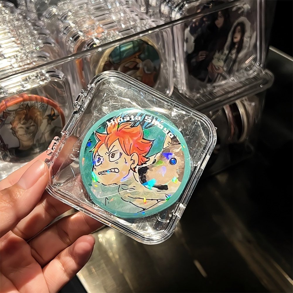 Clear Square Anime Badge Protector Case