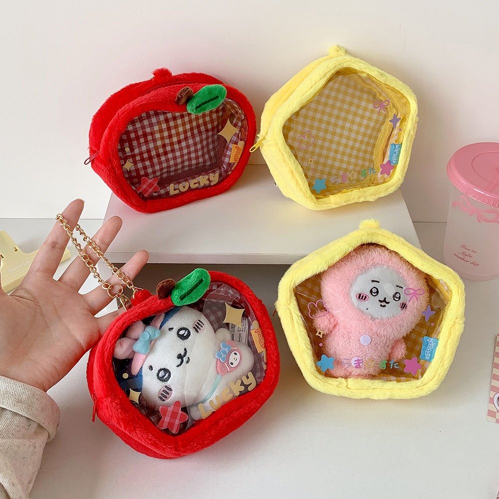 Gingham Fruit Star Plush Doll Case Charm