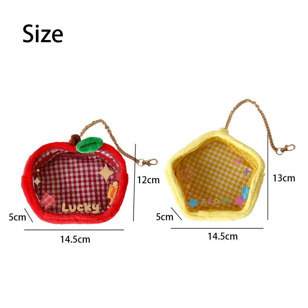 Gingham Fruit Star Plush Doll Case Charm