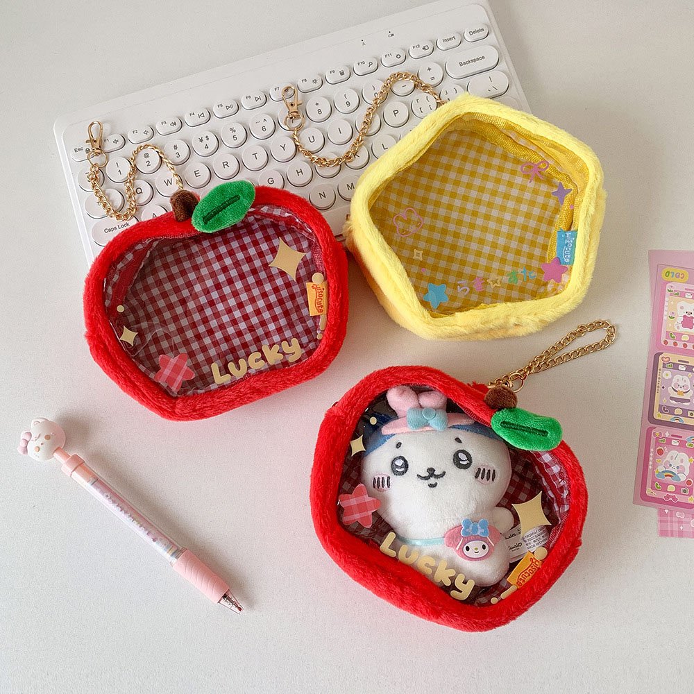 Gingham Fruit Star Plush Doll Case Charm