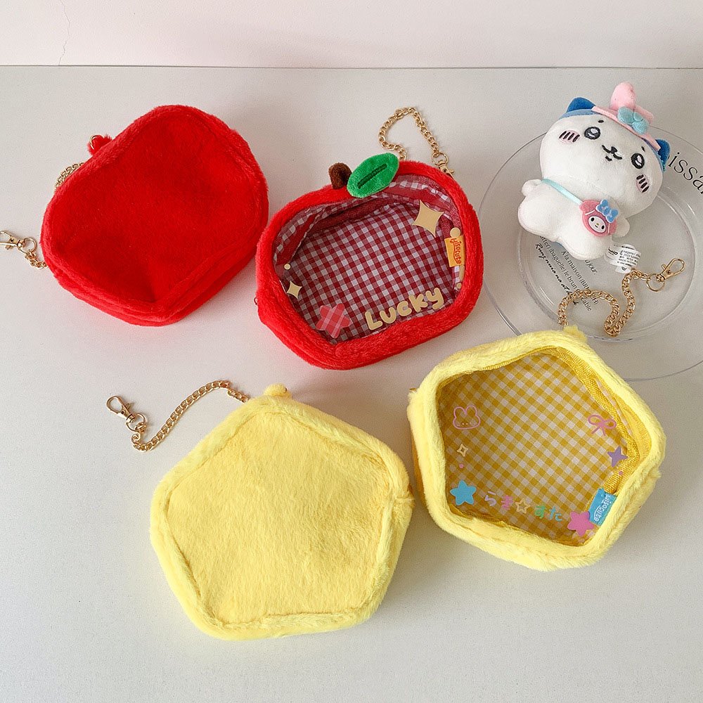 Gingham Fruit Star Plush Doll Case Charm