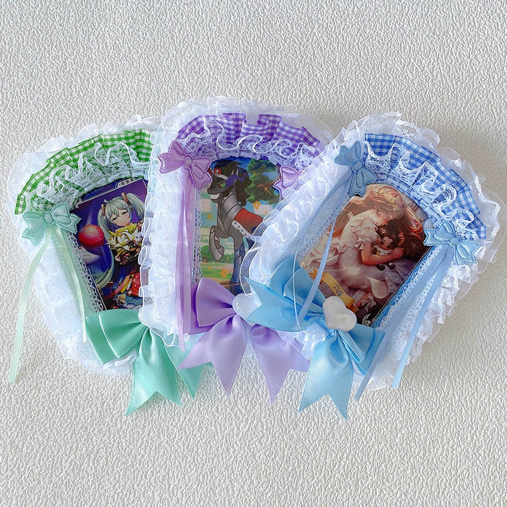 Gingham Lace Bow Photocard Holder