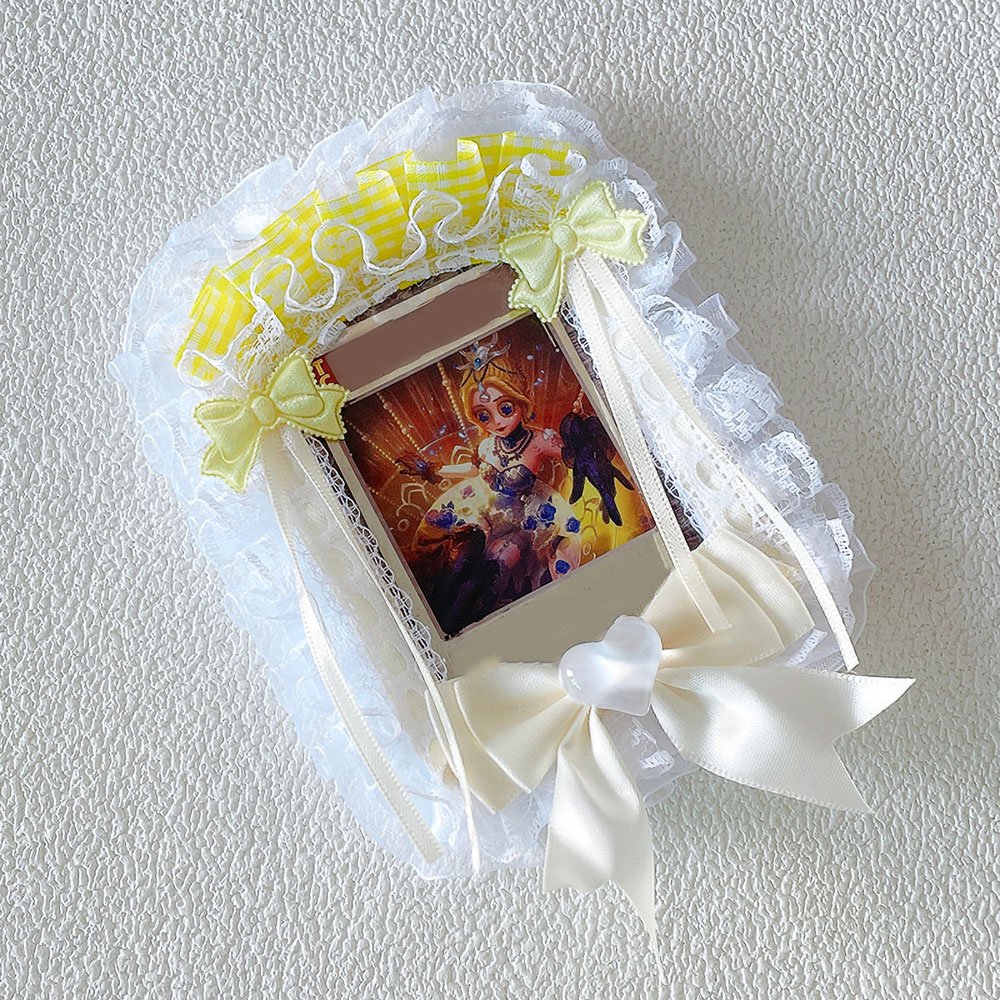 Gingham Lace Bow Photocard Holder
