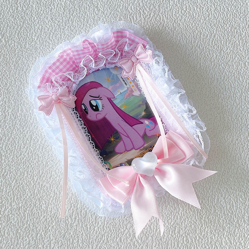 Gingham Lace Bow Photocard Holder