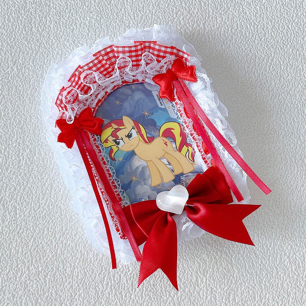 Gingham Lace Bow Photocard Holder