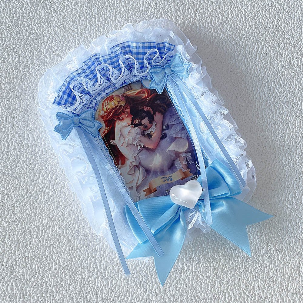 Gingham Lace Bow Photocard Holder