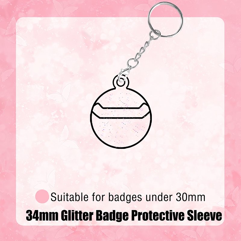 Glitter Badge Keychain Protector Cover for Ita Bag Pins