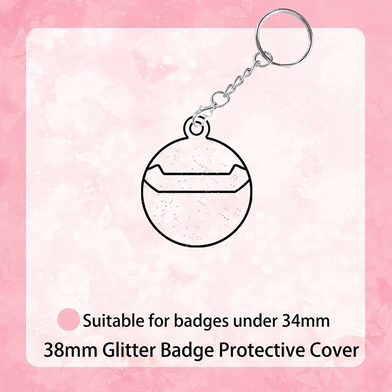Glitter Badge Keychain Protector Cover for Ita Bag Pins