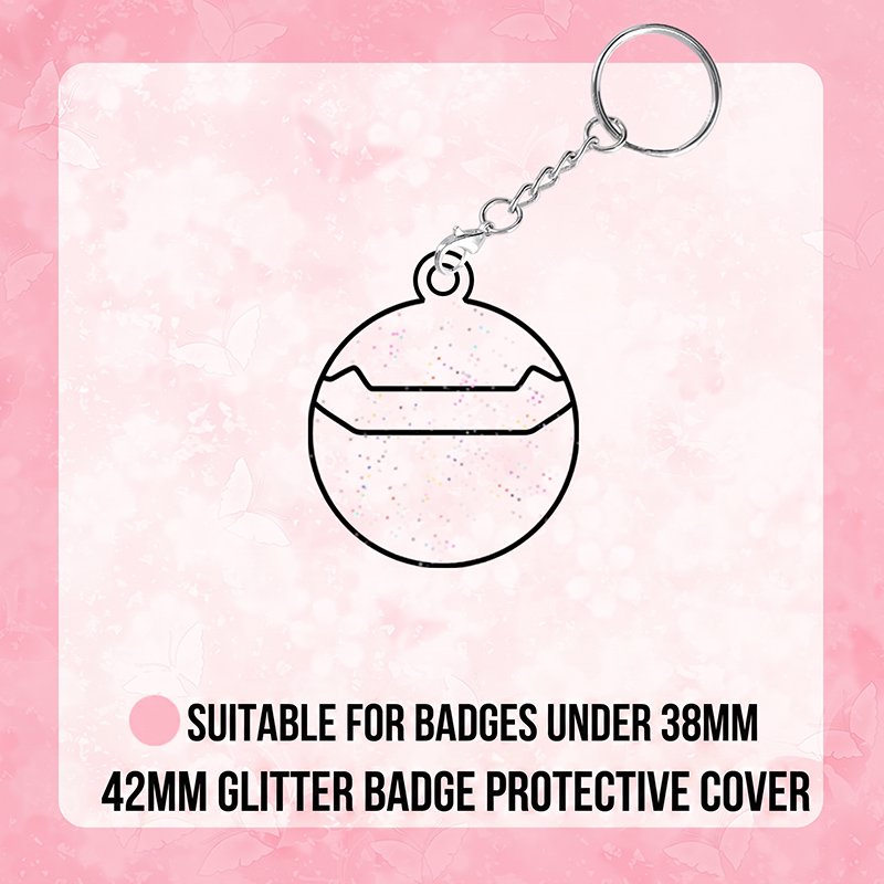 Glitter Badge Keychain Protector Cover for Ita Bag Pins