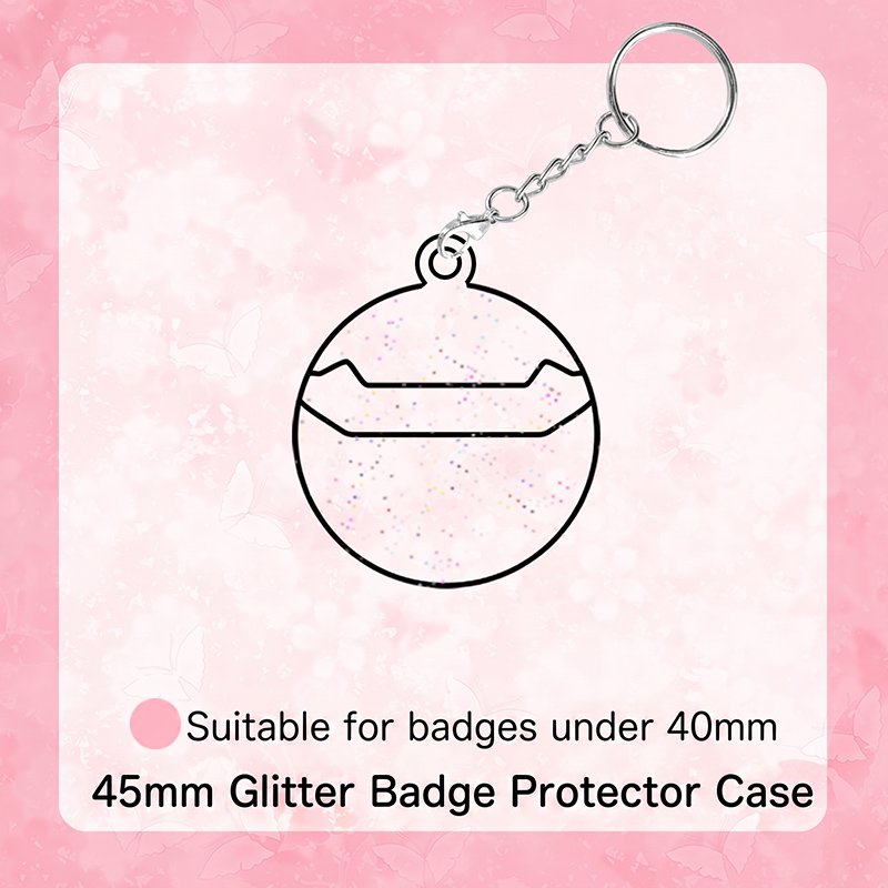 Glitter Badge Keychain Protector Cover for Ita Bag Pins